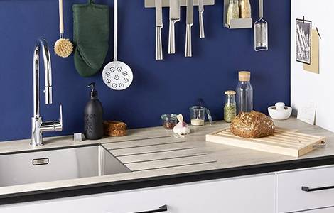 Plan de travail compact avec évier sous plan en inox – Lapeyre 