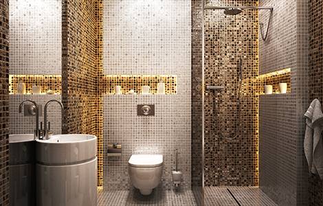 Une douche à l’italienne tout en mosaïque, so chic !