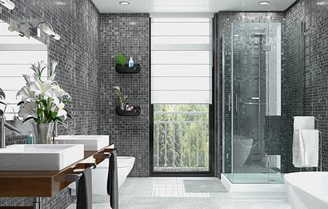 Aménagement intérieur : dimensions  salle de bain et toilettes 