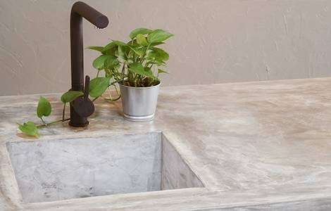 Évier en béton ciré