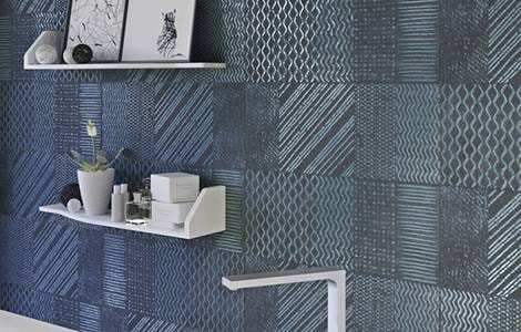 Les joints de carrelage verts bleus