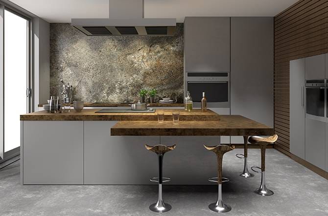 Plan de travail en bois de ronce