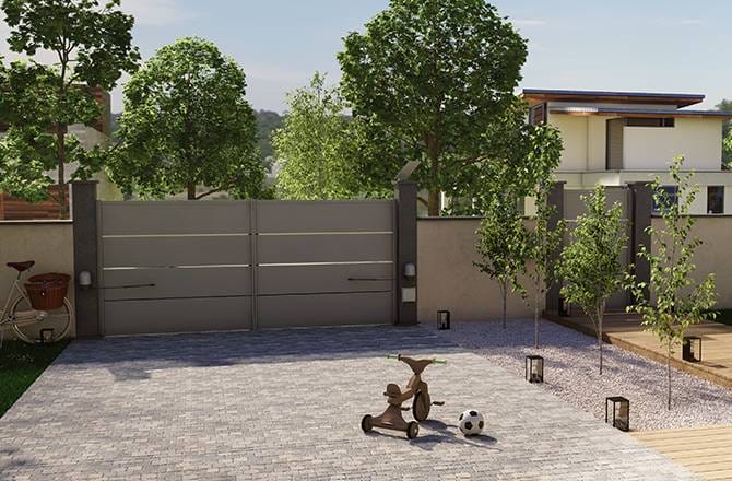 Portail et son portillon en compposite