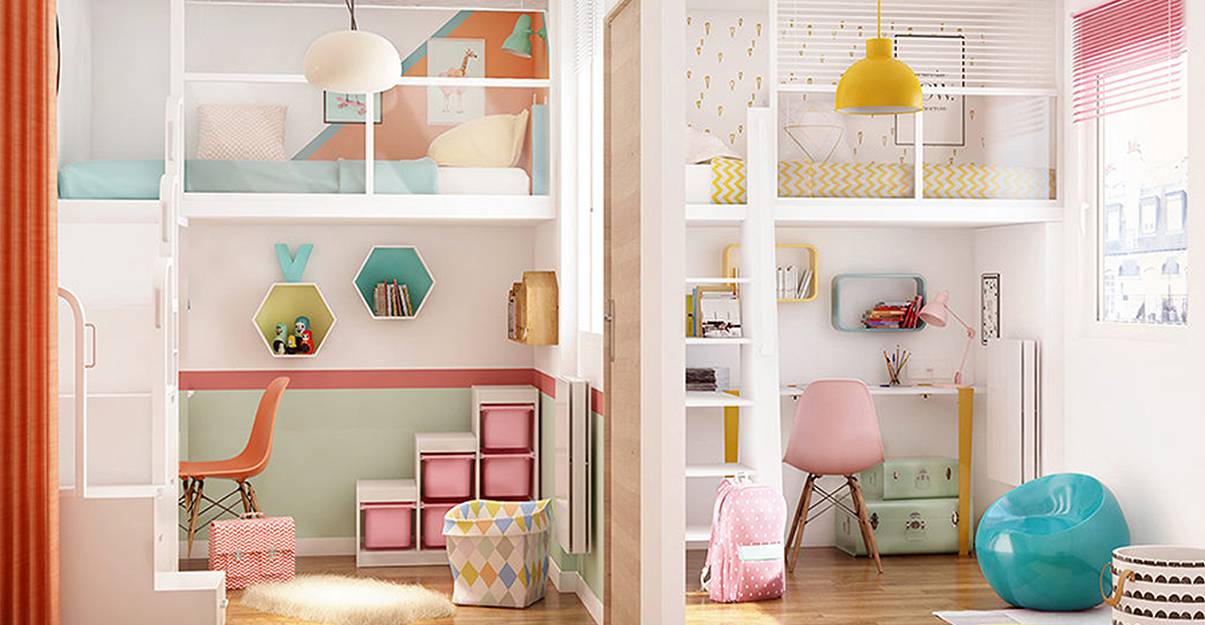 La mezzanine, idéale pour une chambre avec deux espaces bien définis