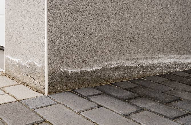 Les remontées capillaires peuvent créer des dégâts au niveau des murs de façade 