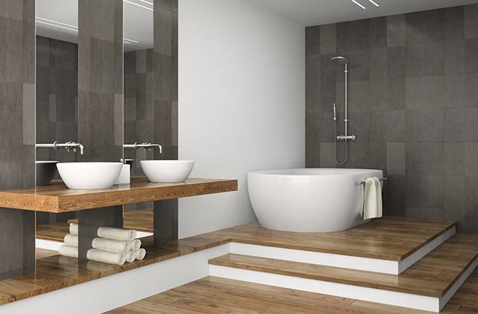 baignoire sur estrade