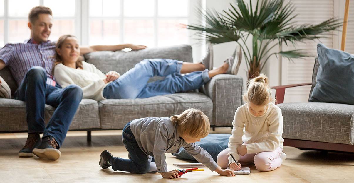 salon aménagé pour les enfants