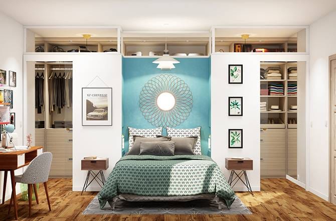 Aménager un dressing derrière la tète de lit