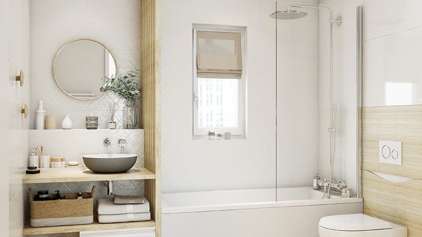 Une salle de bain scandinave