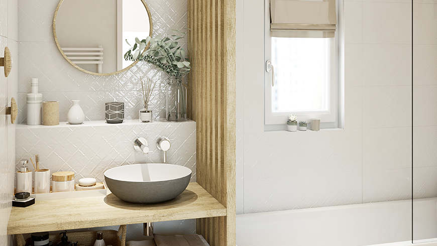 Une salle de bain scandinave