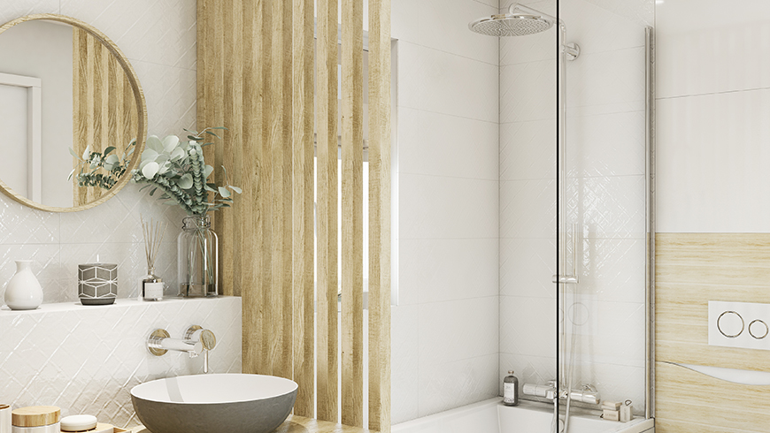 Une salle de bain scandinave