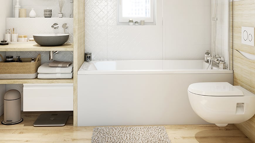 Une salle de bain scandinave