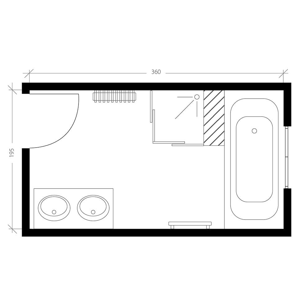 Salle de bain de 7 m², plan après