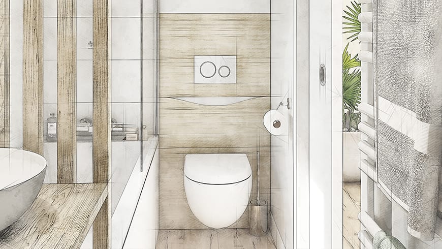 Une salle de bain scandinave