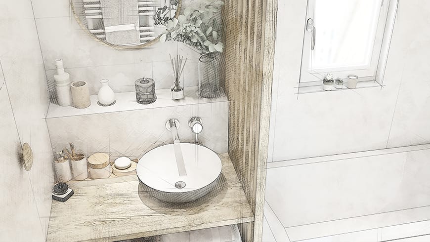 Une salle de bain scandinave