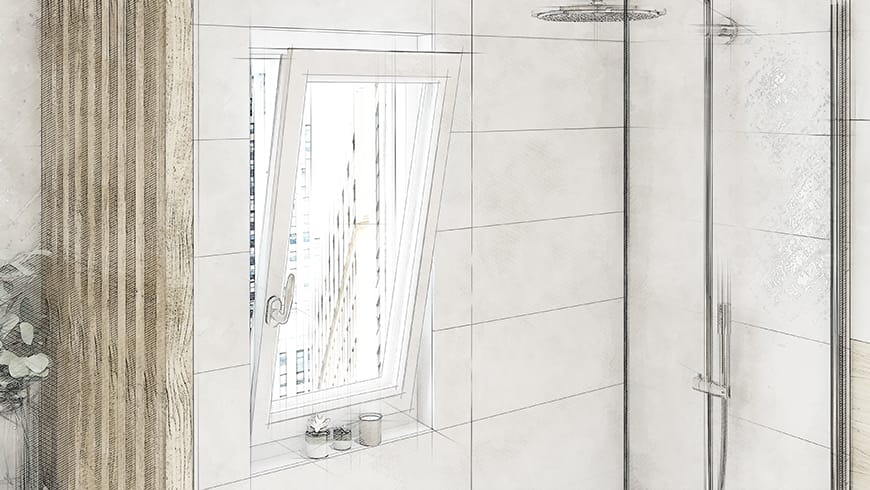 Une salle de bain scandinave