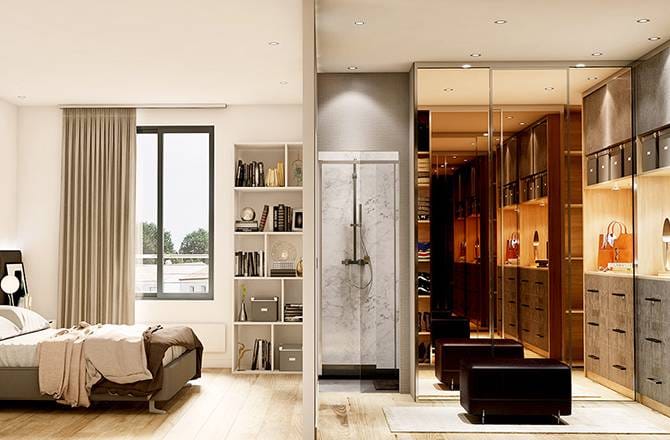 Aménager son dressing entre la chambre et la salle de bain