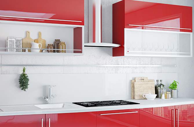 cuisine rouge et blanche