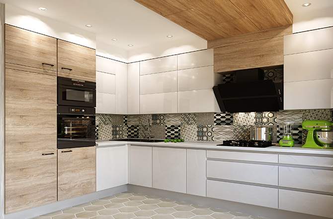 cuisine blanche ambiance bois