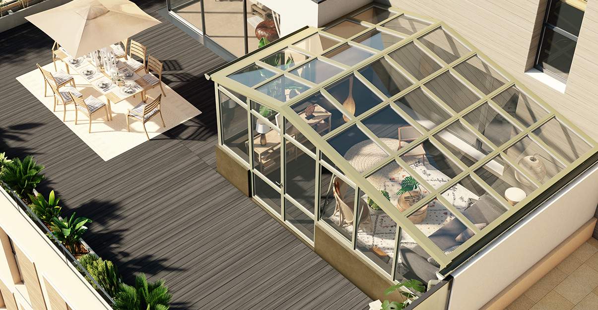 Soigner la dalle et la toiture de la véranda