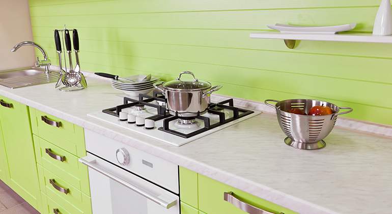 cuisine verte avec crédence