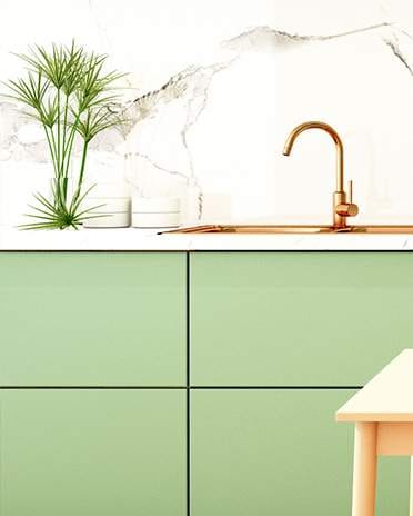 cuisine verte ambiance marbre