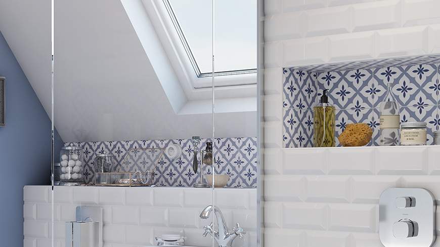 Une salle de bain sous pente