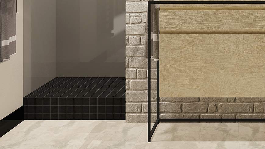 Une salle de bain industrielle