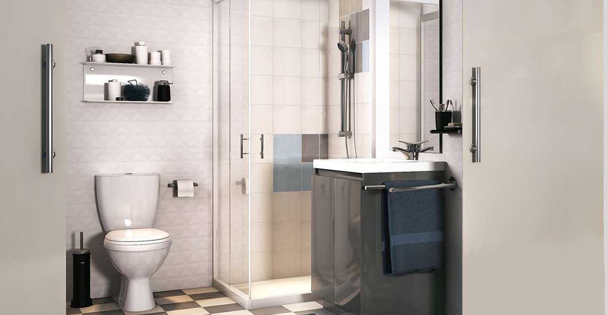  Aménagement douche meuble et WC dans une salle de bain à espace réduit – Envie de salle de bain