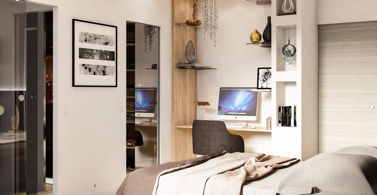 bureau design dans une chambre 