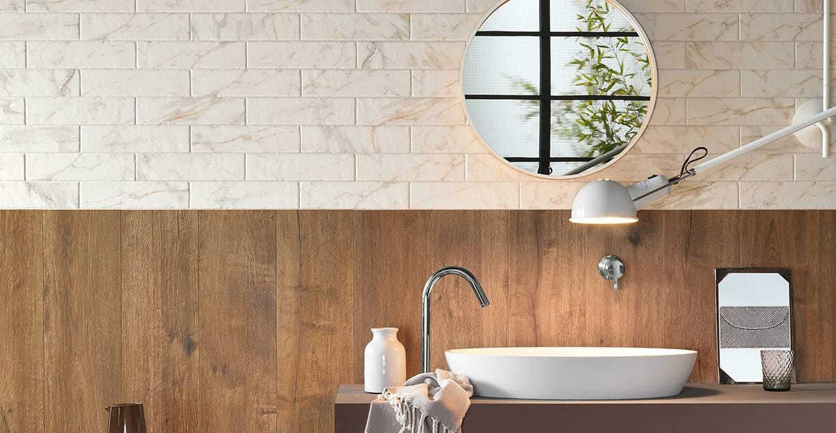 Carrelage salle de bain : des effets matières bluffant