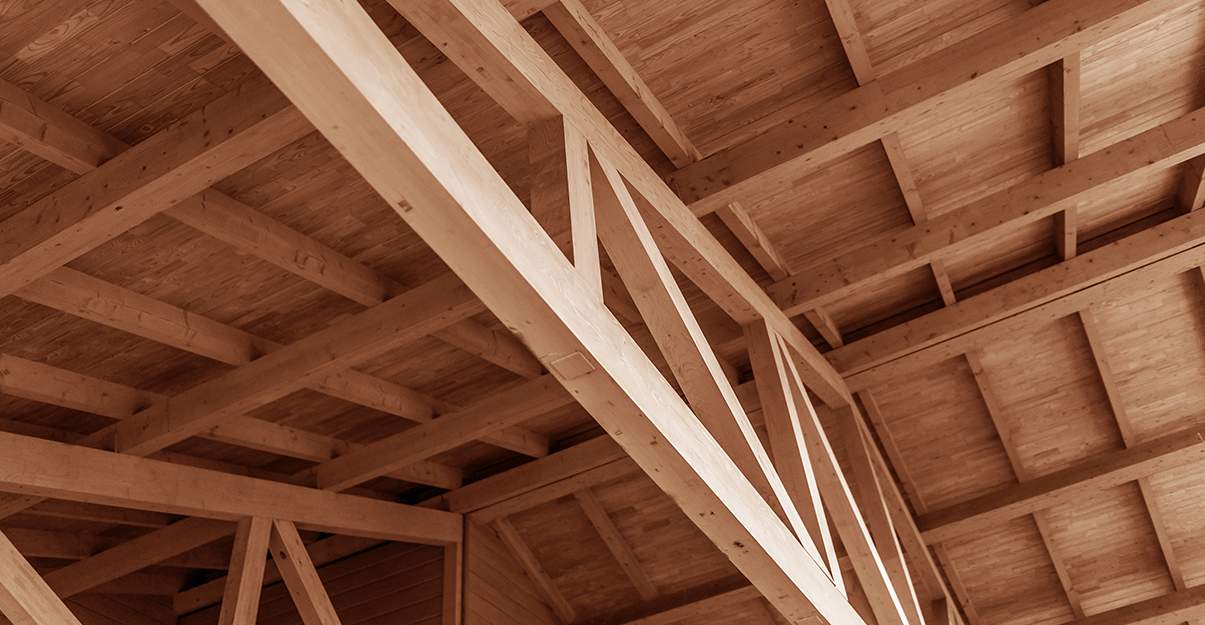 une charpente en bois neuve
