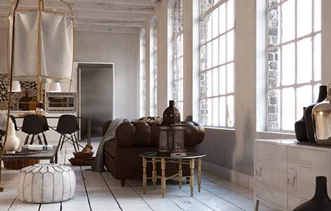 Rénovation intérieur maison ancienne : des poutres blanches