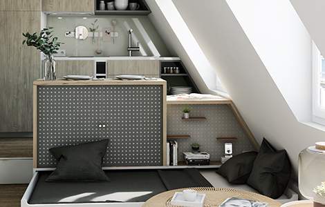 Lit escamotable sous les combles