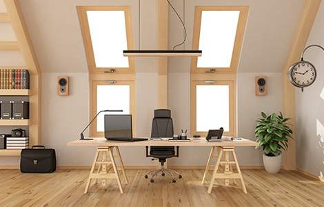 aménager un bureau sous les combles