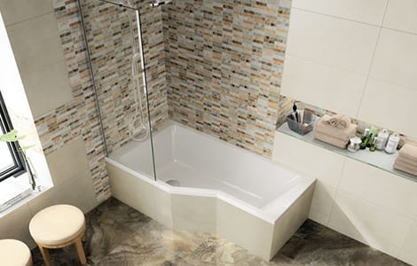 La baignoire avec espace de douche intégré