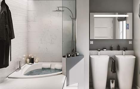 Baignoire d’angle pour petite salle de bain