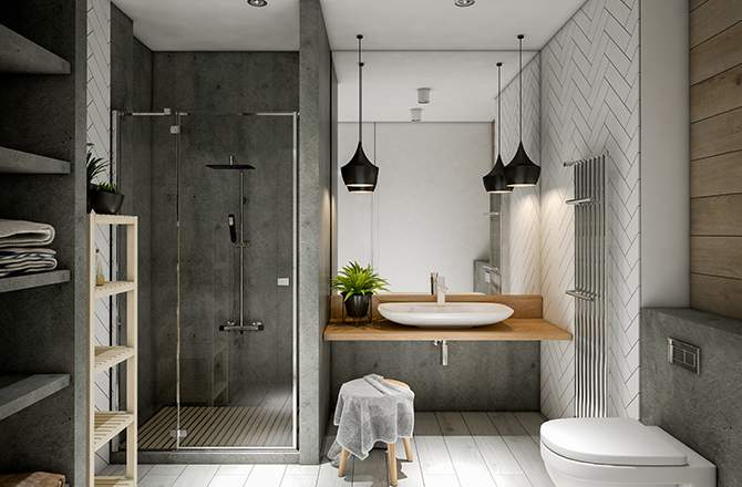 La douche carrée, la forme traditionnelle