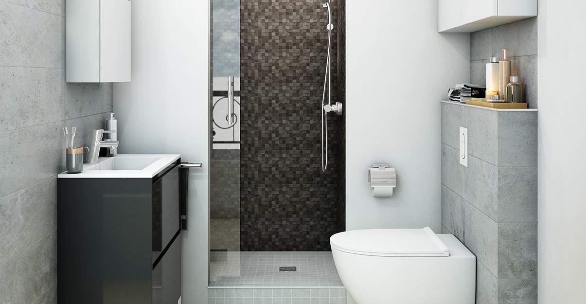 Petite salle de bain : privilégier le gris clair