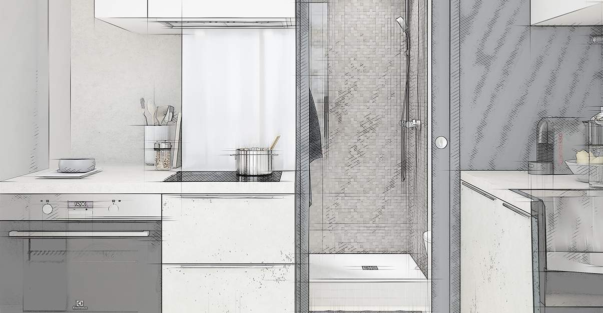 Porte à galandage et fenêtre coulissante dégagent un espace précieux pour aménager ce studio sous les toits.