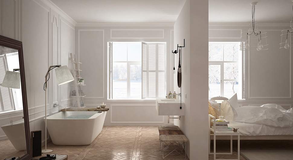 Salle de bains dans chambre - Espace douche/bain