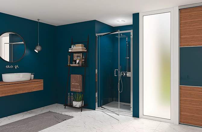 Total look bleu et marbre, so chic