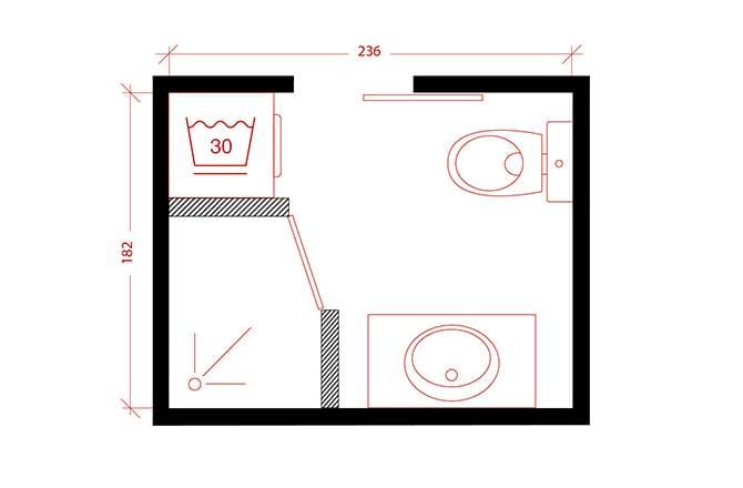 Salle de bains plan filaire