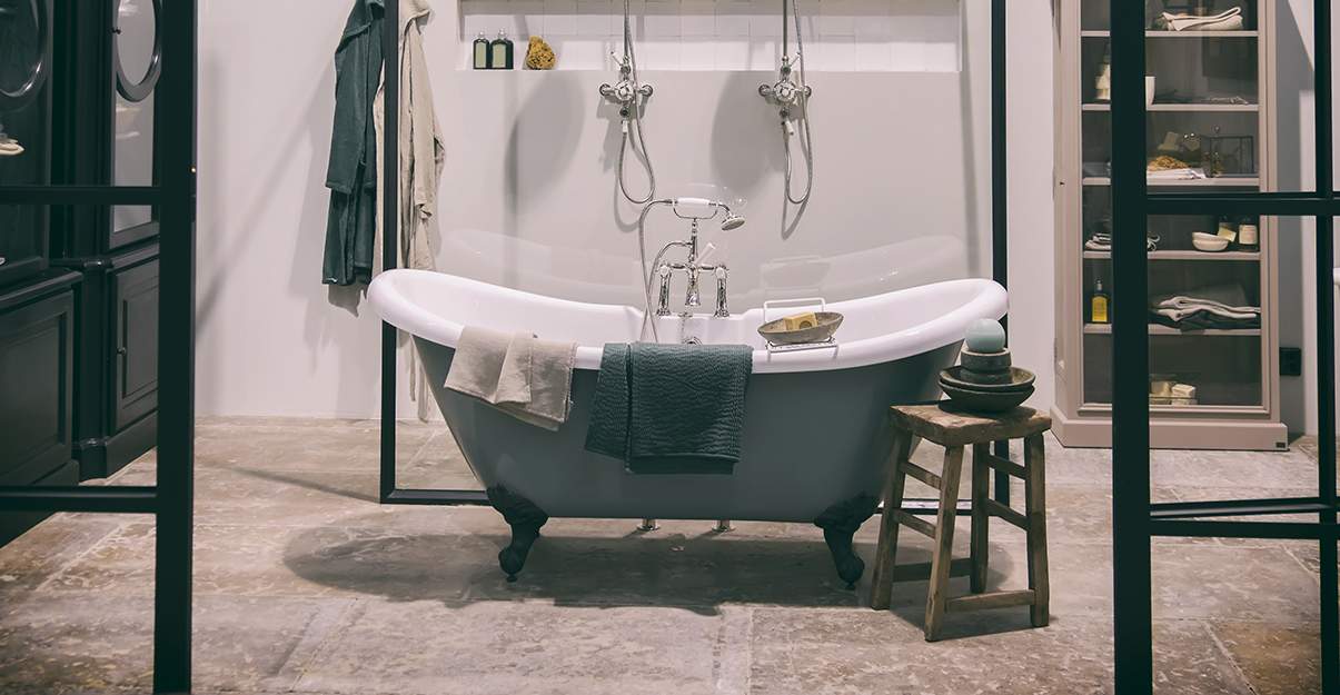 Sol salle de bains en liège, original !