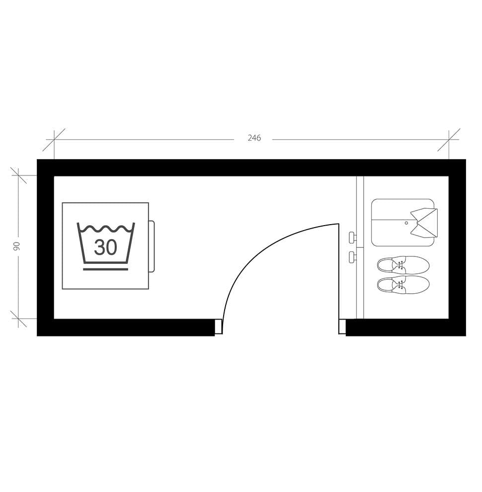 Salle de bain pour enfant, plan avant