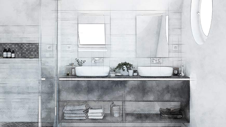 Une salle de bain familiale