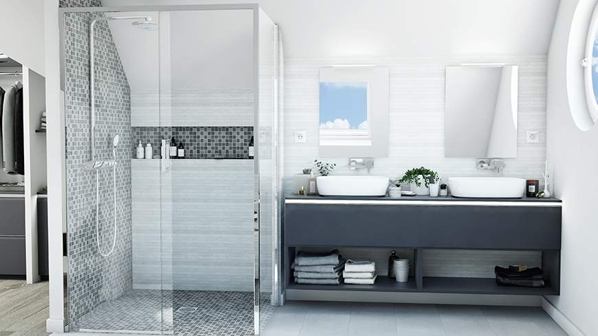 Une salle de bain familiale