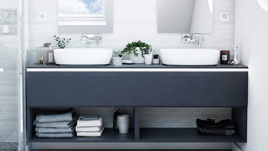 Une salle de bain familiale