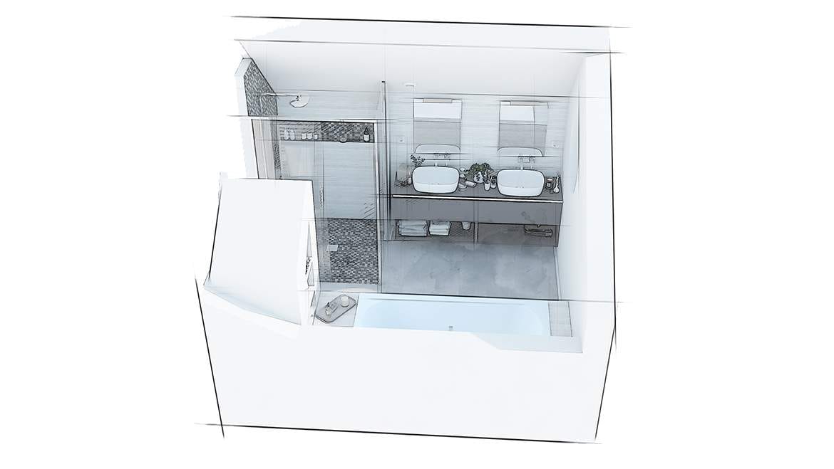 Salle de bain familiale, vue générale