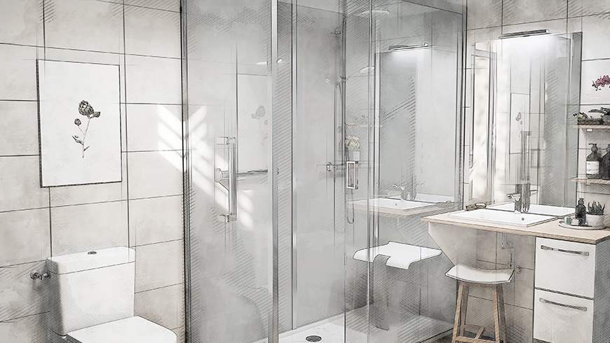 Une salle de bain accessible